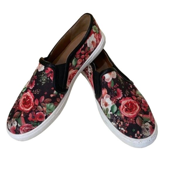 NORDSTROM HALOGEN Floral Slip On Sneakers - size 8 1/2 - Picture 1 of 4